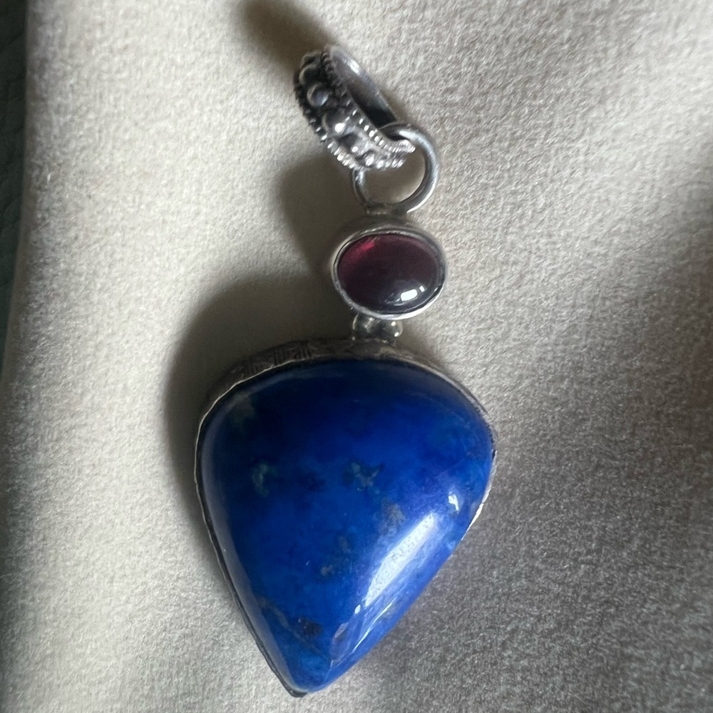 Elegant Blue and Red Pendant